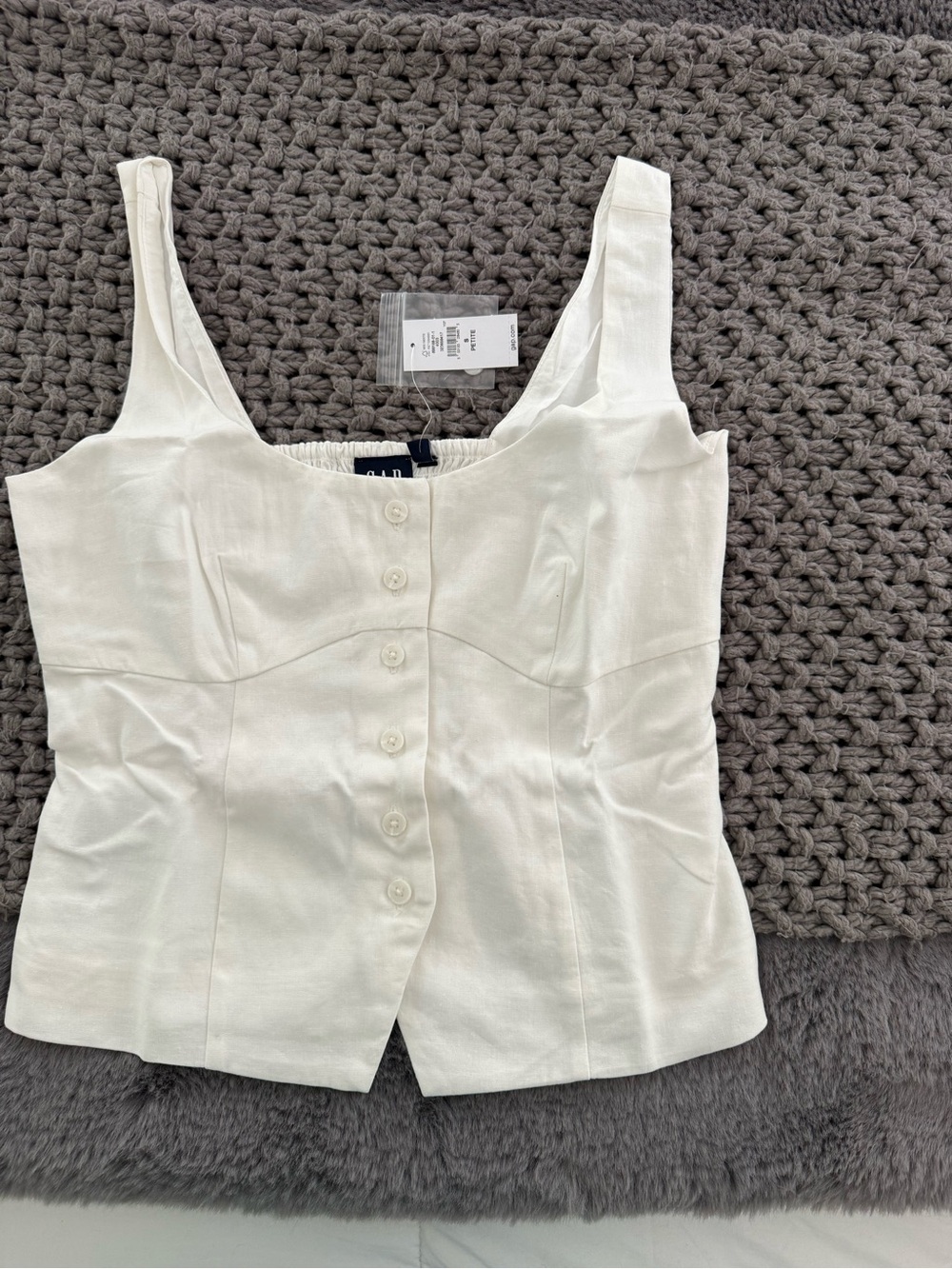 GAP White Button-Front Sleeveless Camisole